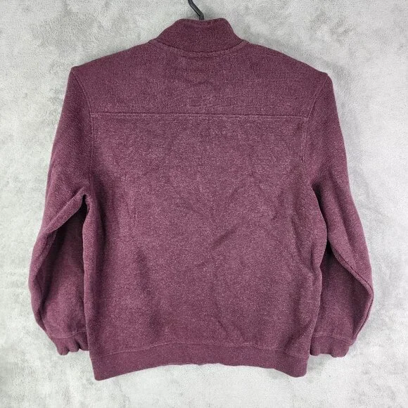Mens Burgundy Tasso Elba Sweater 1/4 Zip 100% Cotton Long Sleeve Size XL - Picture 7 of 10